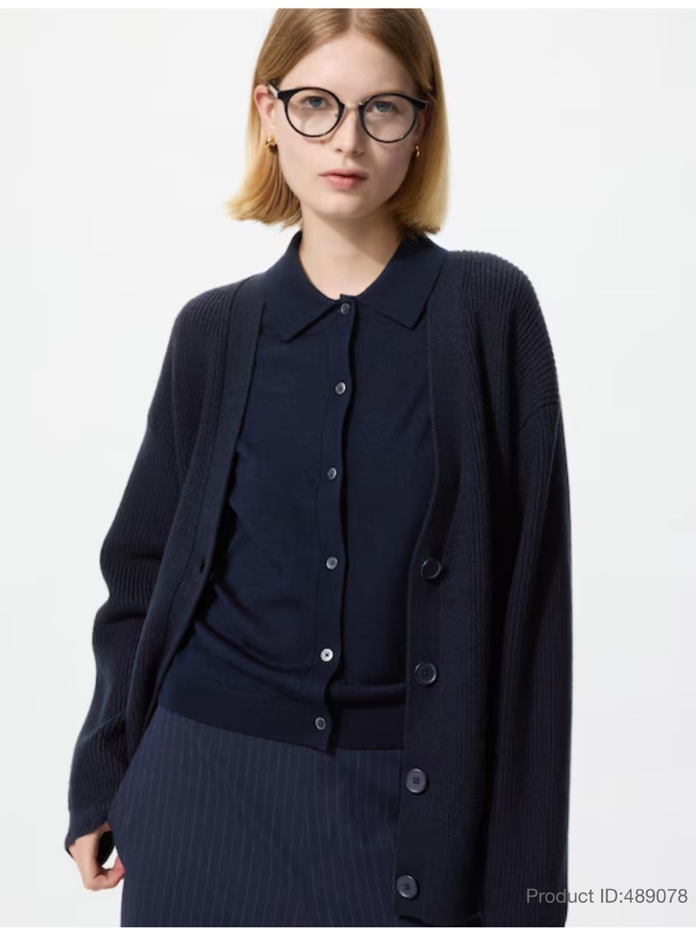 Uniqlo merino cardigan navy - Picture 2 of 4